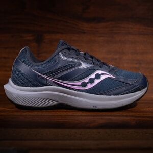 Saucony Cohesion 17 Women's Size 6.5 Wide Navy Blue Pink Heather Running Shoes